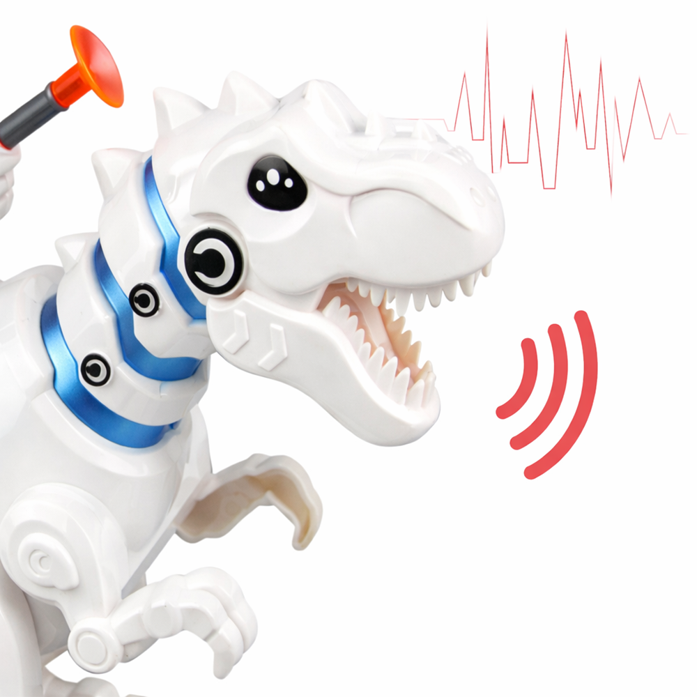 NeoRex Battle interaktív robot dínó – harcoló, darts kilövő, fény- és hanghatásos – fehér, 22,5×15,5×9cm (BBJ) 4 (2)