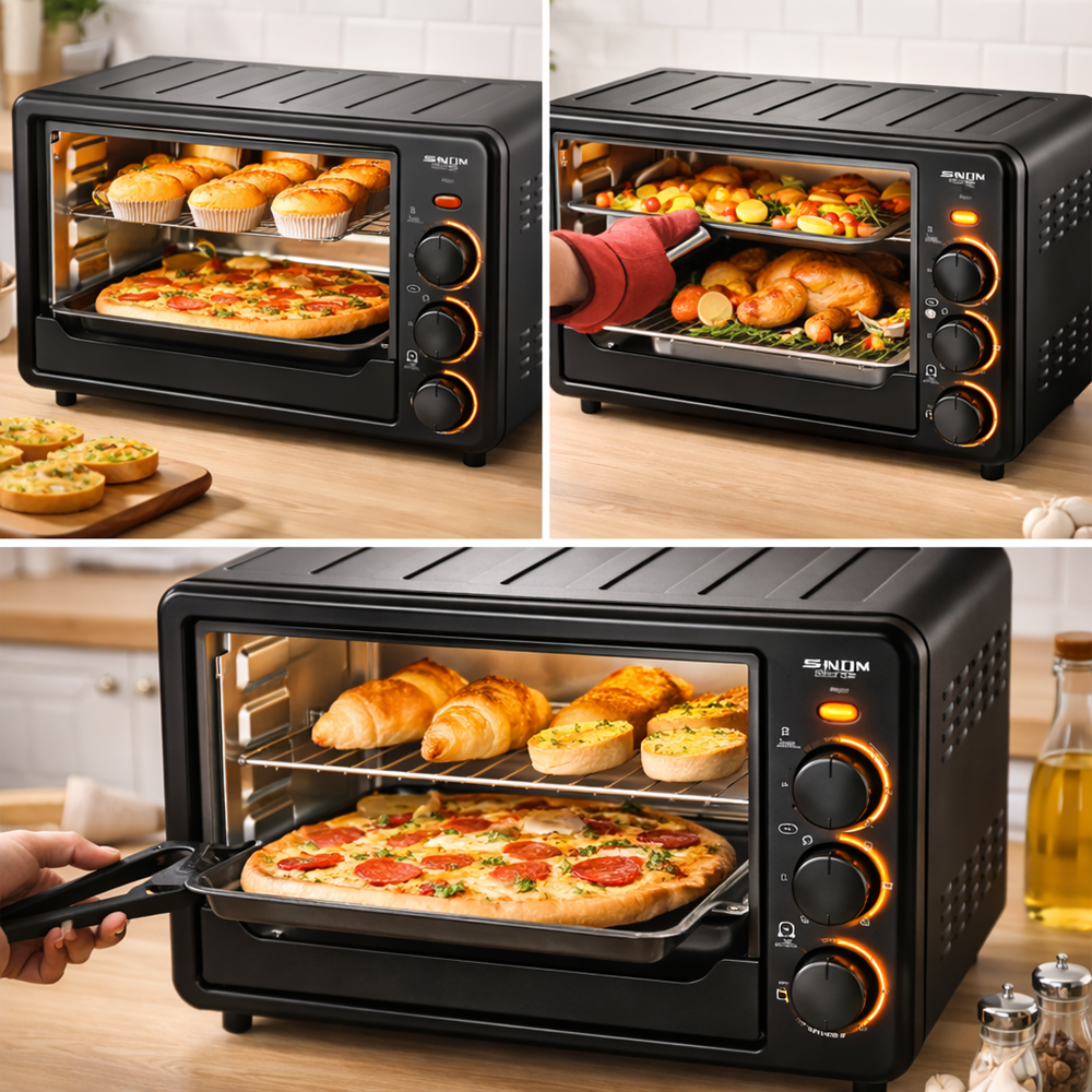 SHINY multifunkciós elektromos sütő 22L, 1000W – kompakt konyhai mini sütő gyors főzéshez (FX) 2 (2)