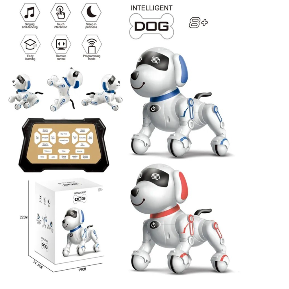 TurboTappancs piros távirányítós robot kutya – interaktív, hang- és fényeffektes, USB újratölthető okos kutyajáték 8 éves kortól (BBJ) 4