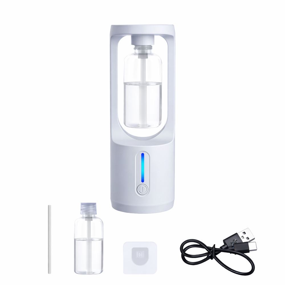 AromaMist Mini 50ml Illóolaj Diffúzor – Aromaterápiás ultrahangos párologtató fehér színben illatolajjal 4