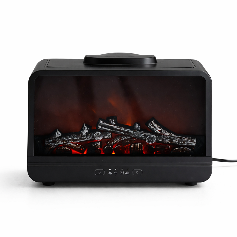 Aromora Relax kandalló hatású aromaterápiás diffúzor és ultrahangos párásító 300 ml – LED láng effekt (BBV) 4