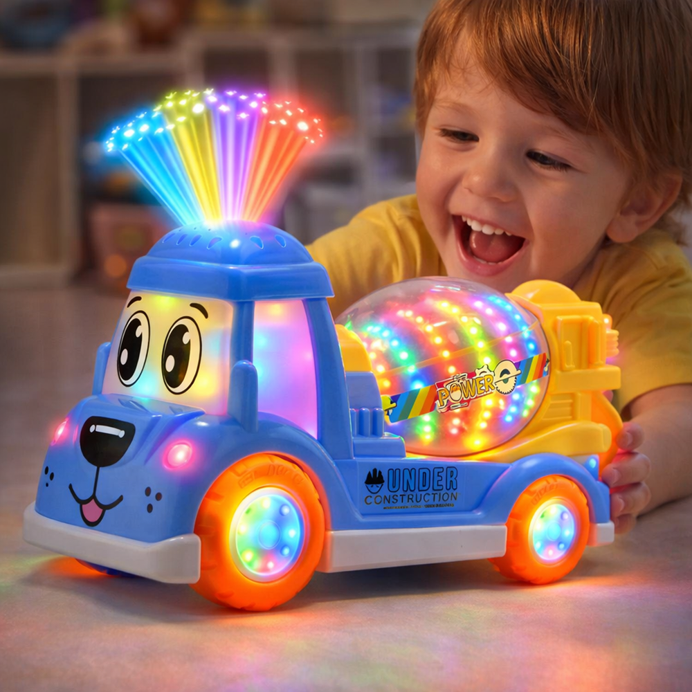 BetonBajnok betonkeverő világító kisautó – LED-es játék munkagép gyerekeknek, fényhatásokkal (BBJ) 4