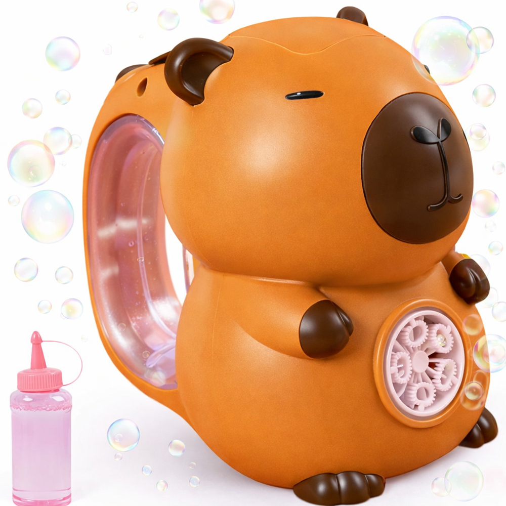 Capybara buborékfújó pisztoly barna – automata buborékfújó játék gyerekeknek, szappanbuborék gép (BBJ) 1