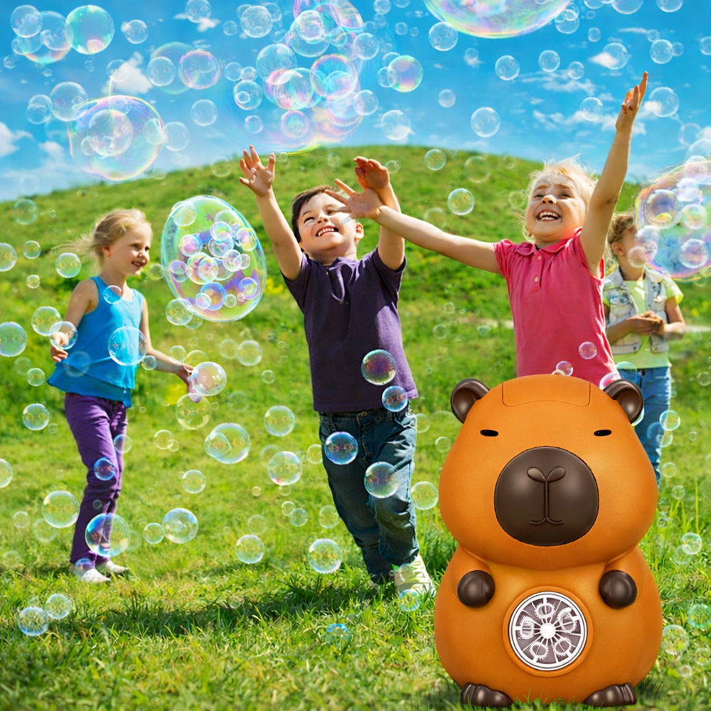 Capybara buborékfújó pisztoly barna – automata buborékfújó játék gyerekeknek, szappanbuborék gép (BBJ) 2