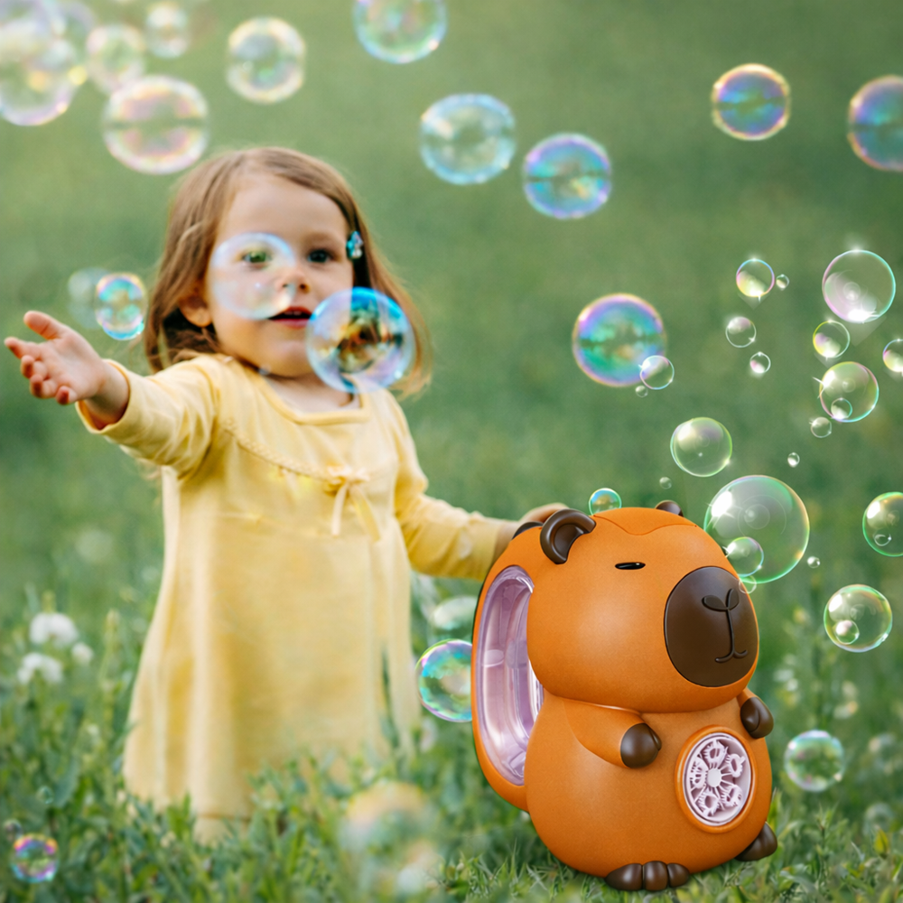 Capybara buborékfújó pisztoly barna – automata buborékfújó játék gyerekeknek, szappanbuborék gép (BBJ) 3