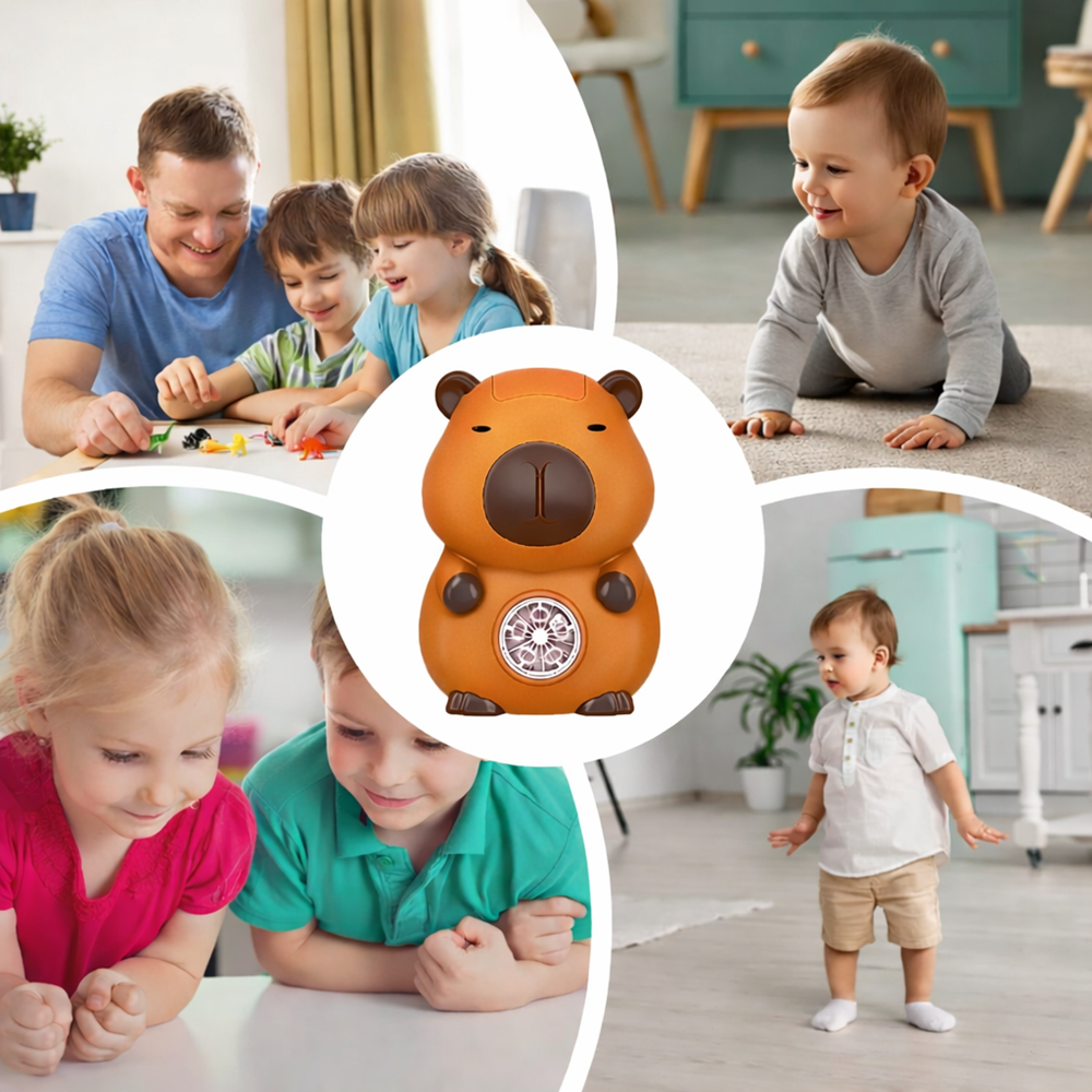 Capybara buborékfújó pisztoly barna – automata buborékfújó játék gyerekeknek, szappanbuborék gép (BBJ) 4