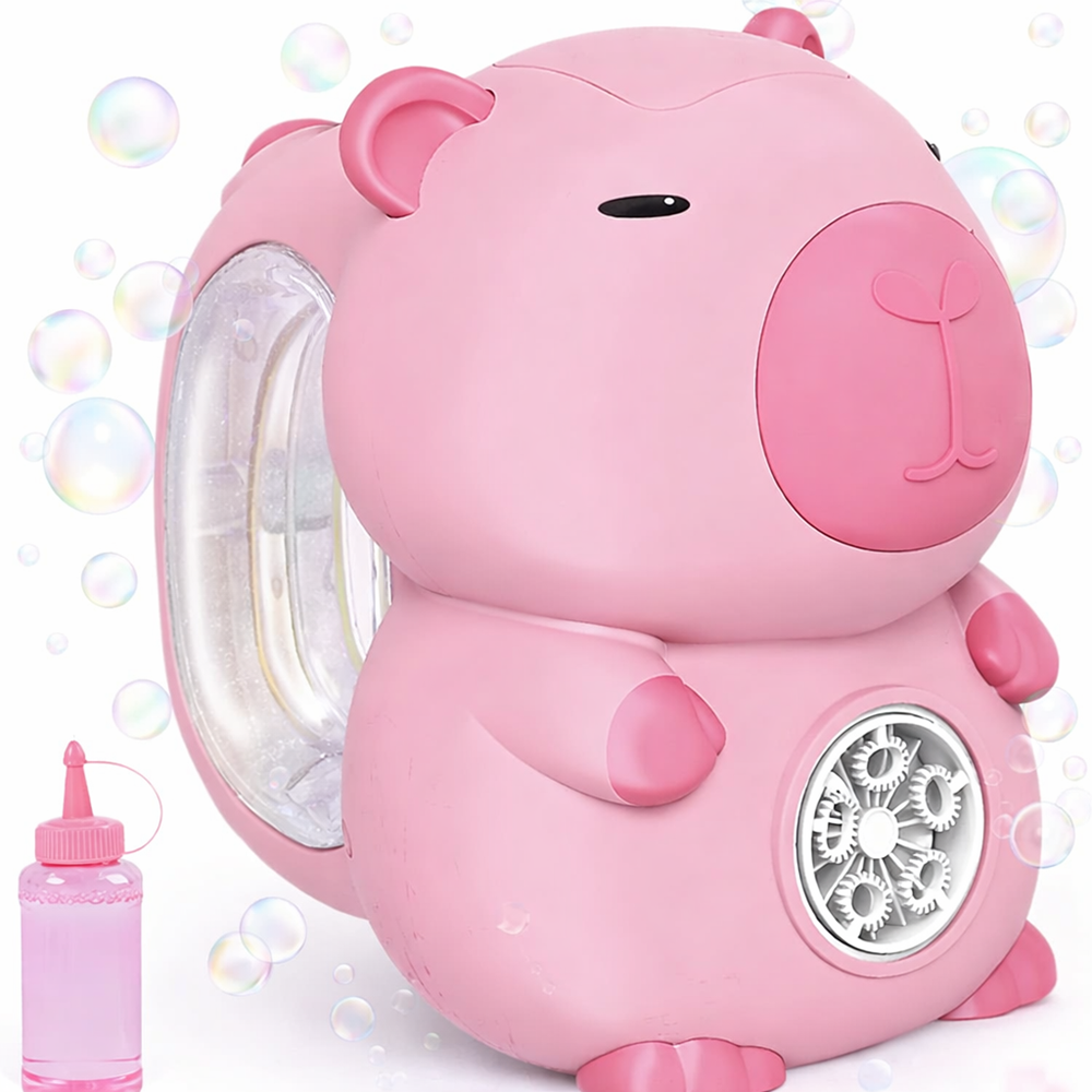 Capybara buborékfújó pisztoly rózsaszín – automata buborékfújó játék gyerekeknek, szappanbuborék gép (BBJ) 1