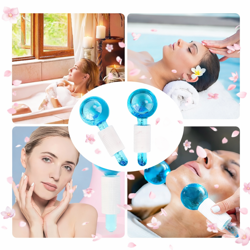 CrystalGlow arc jéggömb kristály masszírozó – hűsítő arcmasszírozó gömbök bőrfeszesítéshez 2