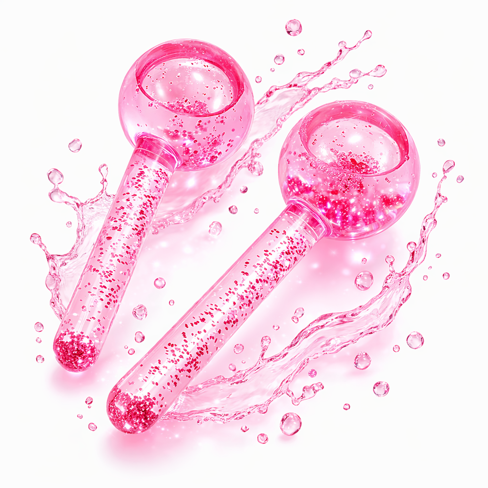 CrystalGlow arc jéggömb kristály masszírozó – hűsítő arcmasszírozó gömbök bőrfeszesítéshez 4