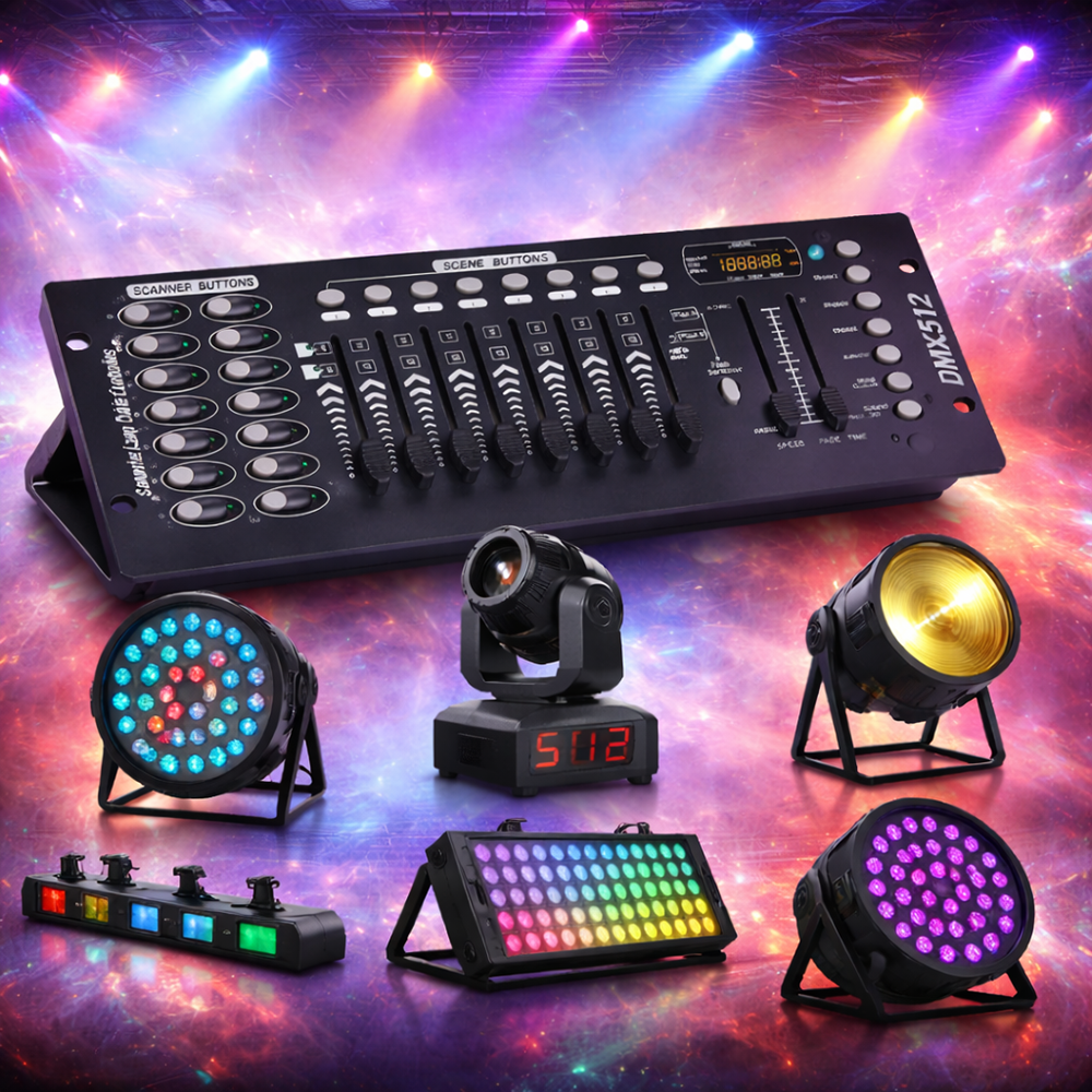 DISCO 192 DMX512 fényvezérlő pult – programozható színpadi világítás kontroller 192 csatornás DMX vezérlő DJ-hez és színpadtechnikához (BBV) 3 (2)