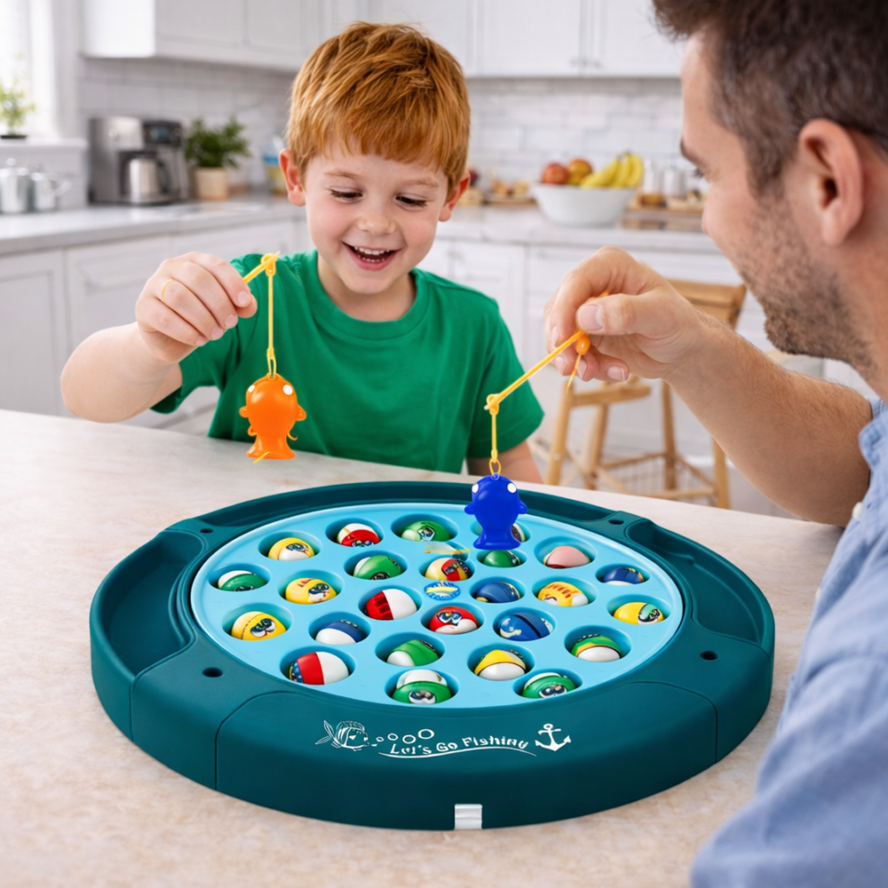 Dinoszauruszos horgászós játék forgó pályával – szórakoztató társasjáték gyerekeknek (FX) 5 (2)
