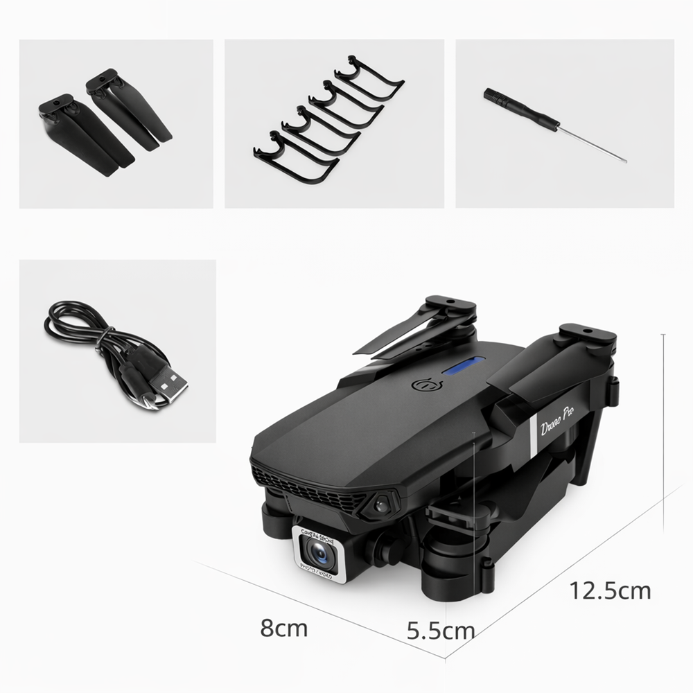 E88 Pro HD kamerás drón – 2.4 GHz-es távirányítós quadcopter élőképpel (BBV) 4