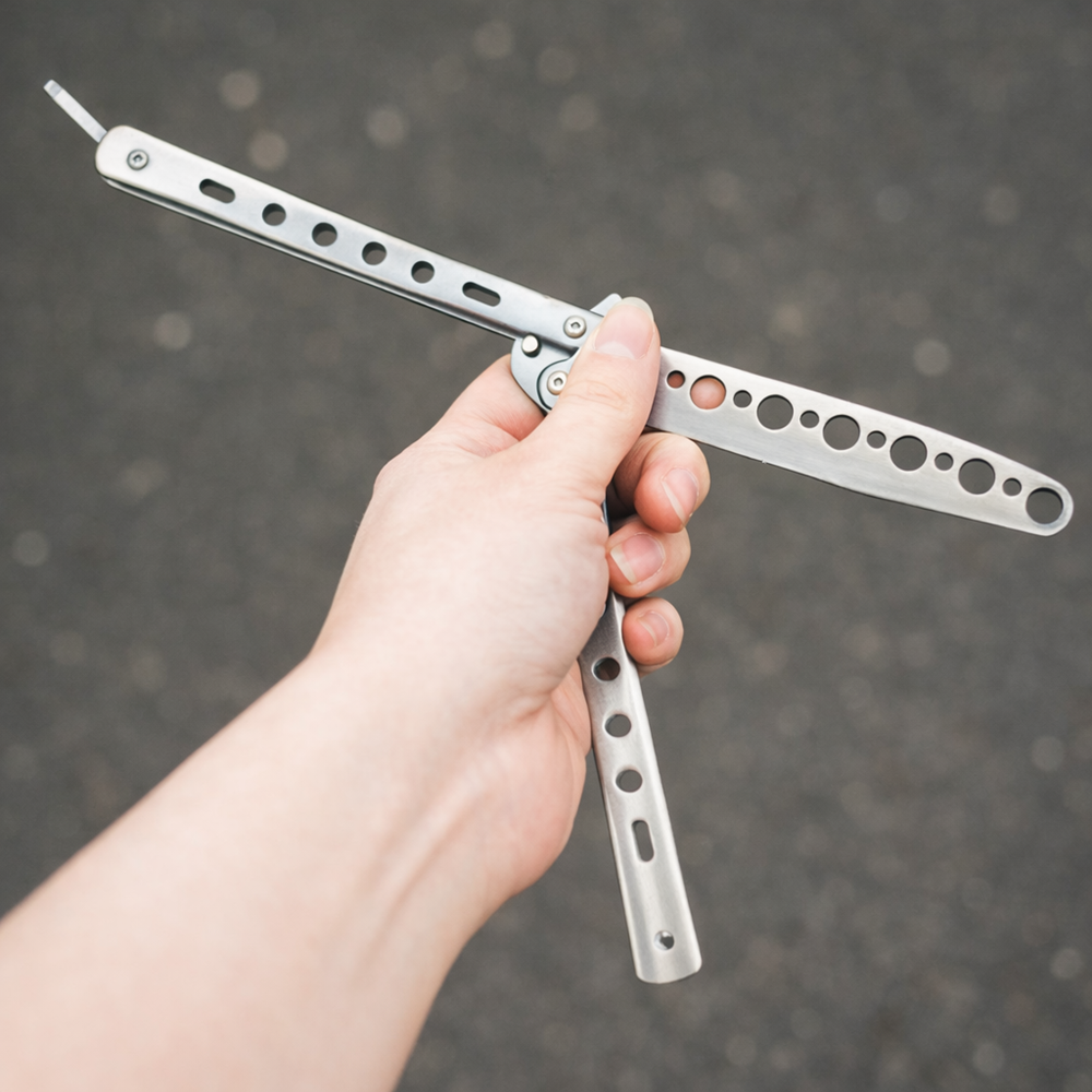 Él nélküli gyakorló pillangókés kezdőknek – ezüst (BBL) 3 (2)