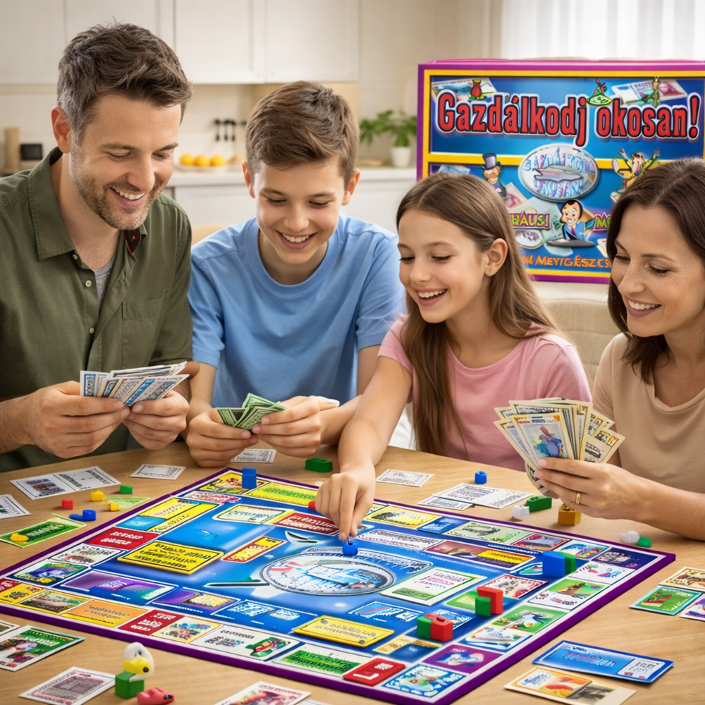 Gazdálkodj okosan retro társasjáték – klasszikus magyar családi társasjáték gyerekeknek és felnőtteknek, 35×25×4 cm 3