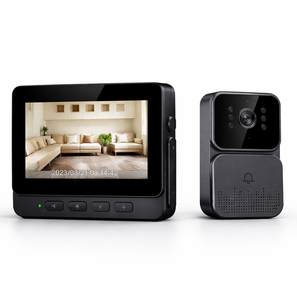 GuardBell WiFi videós kapucsengő monitorral – kétirányú kommunikáció, éjjellátó, IP65 kültéri okos csengő (BBV) 3 (3)