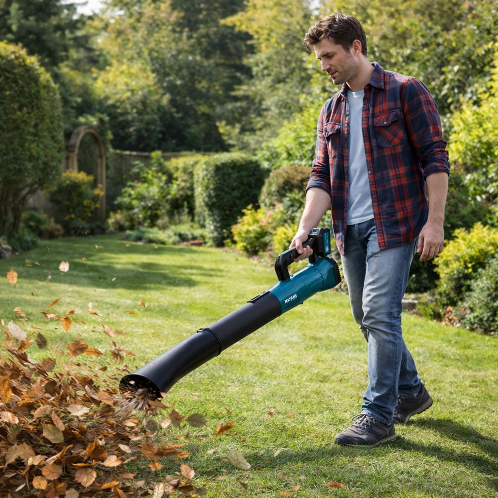 HAYAMI HA-1046 188V akkumulátoros lombfúvó kék – vezeték nélküli kerti levélfújó 7 sebességfokozattal (BBV) 2