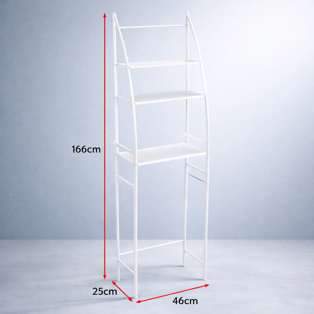 HomeNest fürdőszobai tároló állvány WC fölé – 3 polcos WC fölötti fürdőszobai polcrendszer (BBV) 4