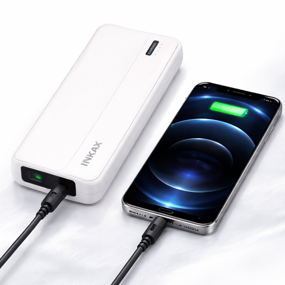 INKAX PB-01A 10 000 mAh power bank – LED kijelzős gyorstöltő külső akkumulátor USB-C és Micro USB porttal (BBD) 2