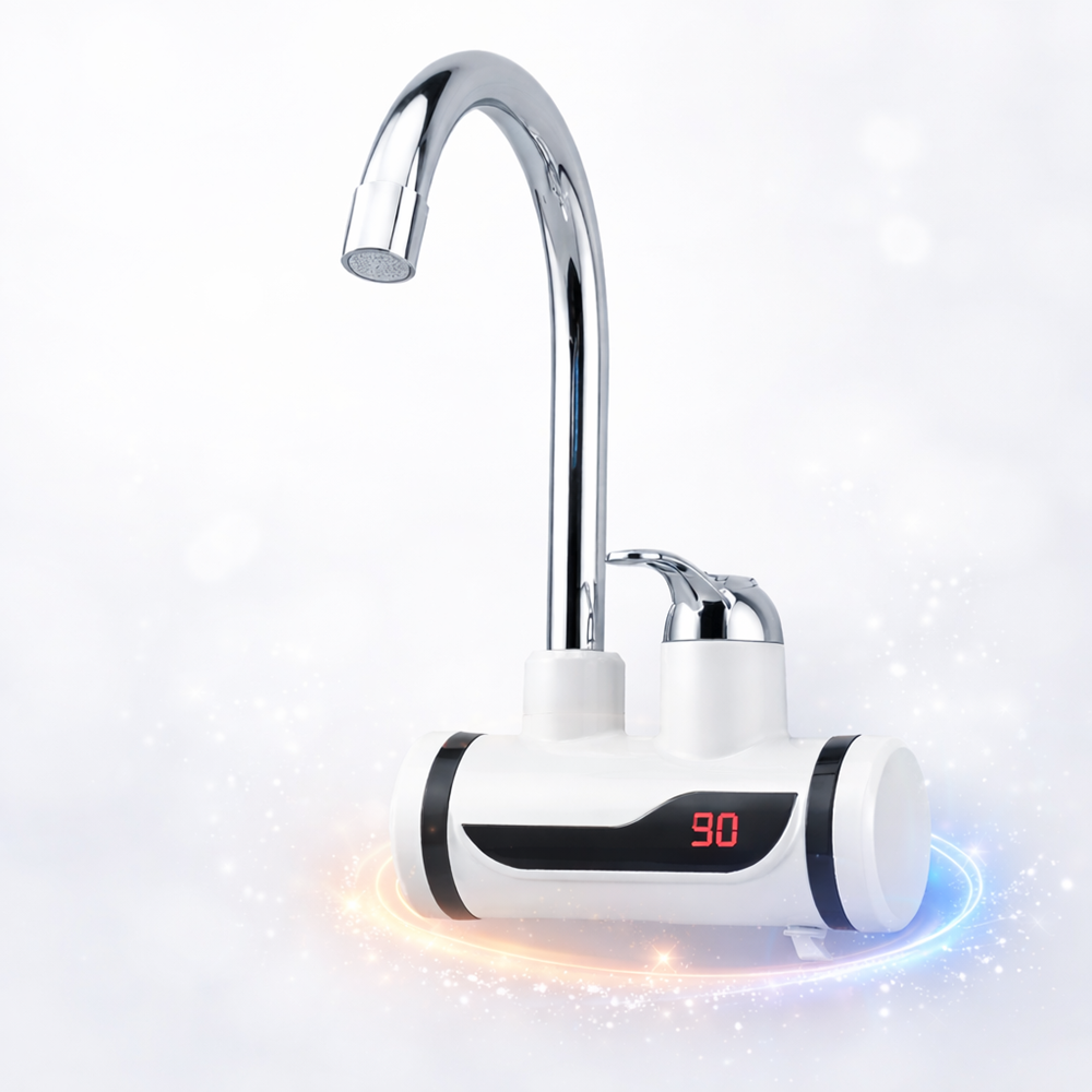 Kaski KL25-101 fali elektromos vízmelegítős csaptelep LCD kijelzővel – instant átfolyós melegvíz csap (BBV) 1