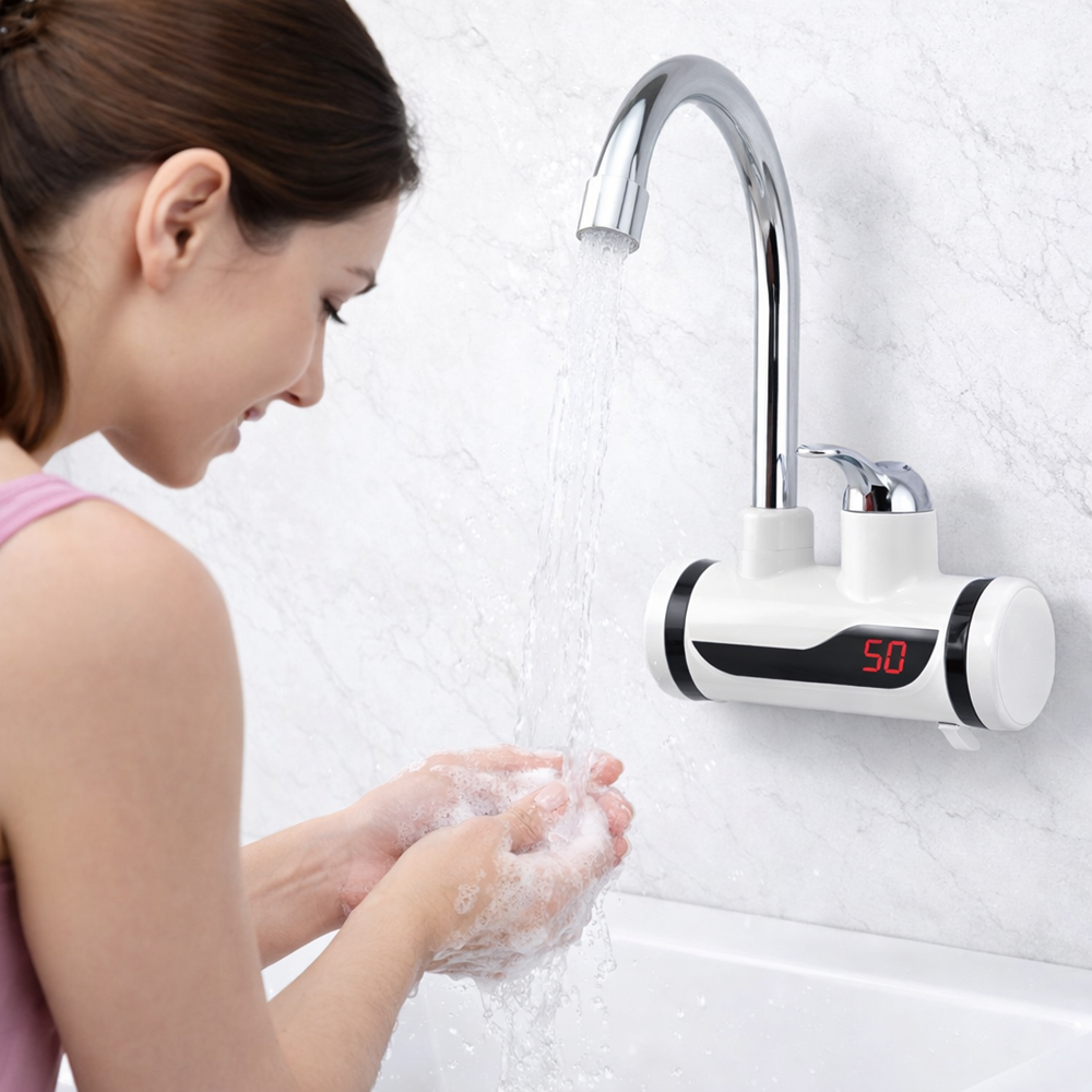 Kaski KL25-101 fali elektromos vízmelegítős csaptelep LCD kijelzővel – instant átfolyós melegvíz csap (BBV) 2