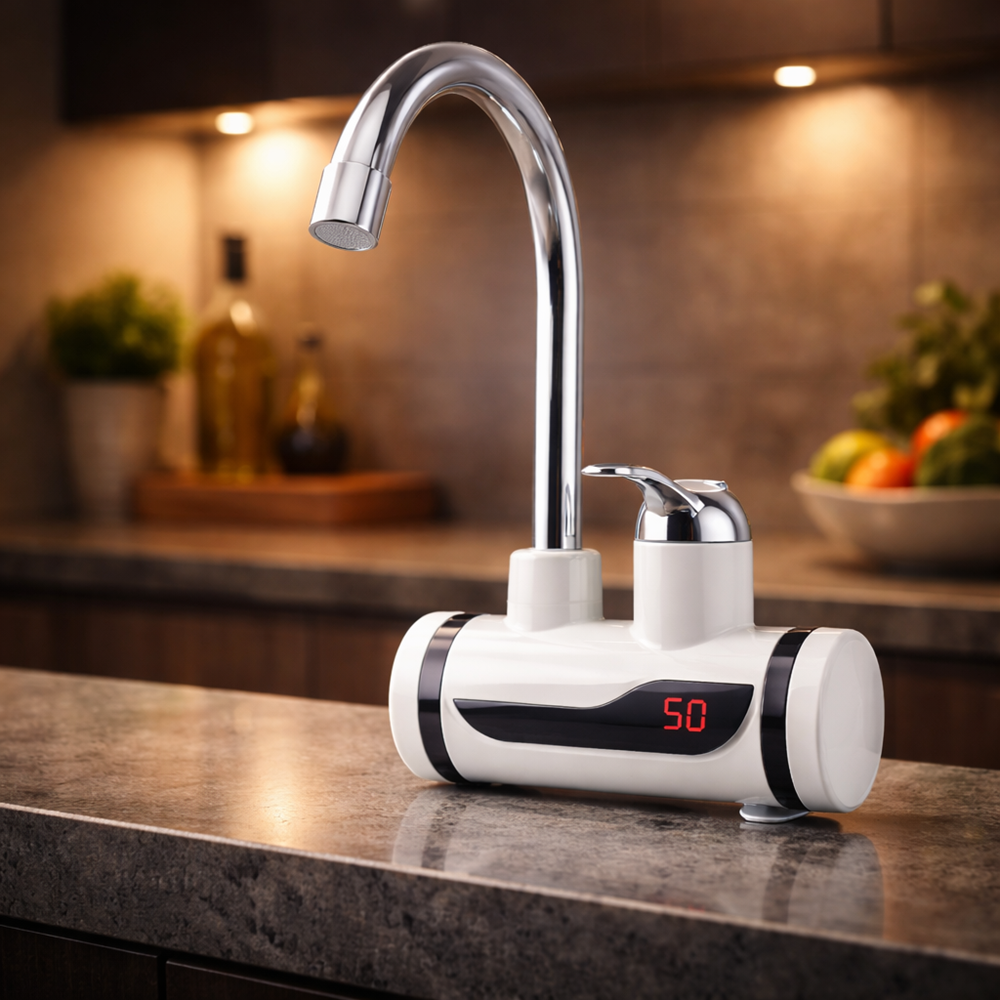 Kaski KL25-101 fali elektromos vízmelegítős csaptelep LCD kijelzővel – instant átfolyós melegvíz csap (BBV) 5