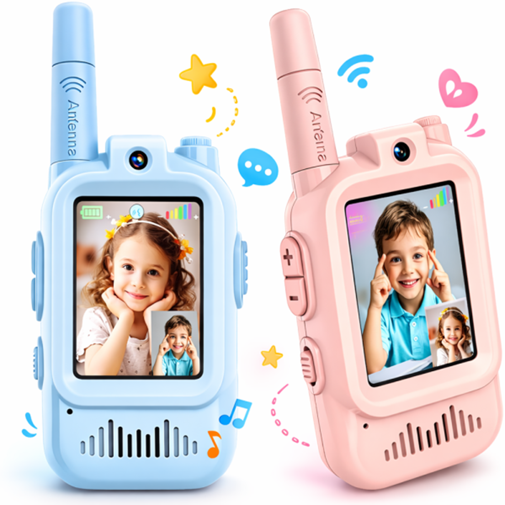 KidConnect videós walkie-talkie gyerekeknek – 2 db-os gyermek adóvevő szett kamerával és kijelzővel (BBD) 1 (3)
