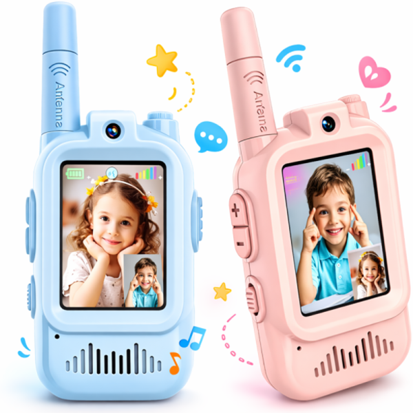 KidConnect videós walkie-talkie gyerekeknek – 2 db-os gyermek adóvevő szett kamerával és kijelzővel (BBD) 1 (3)