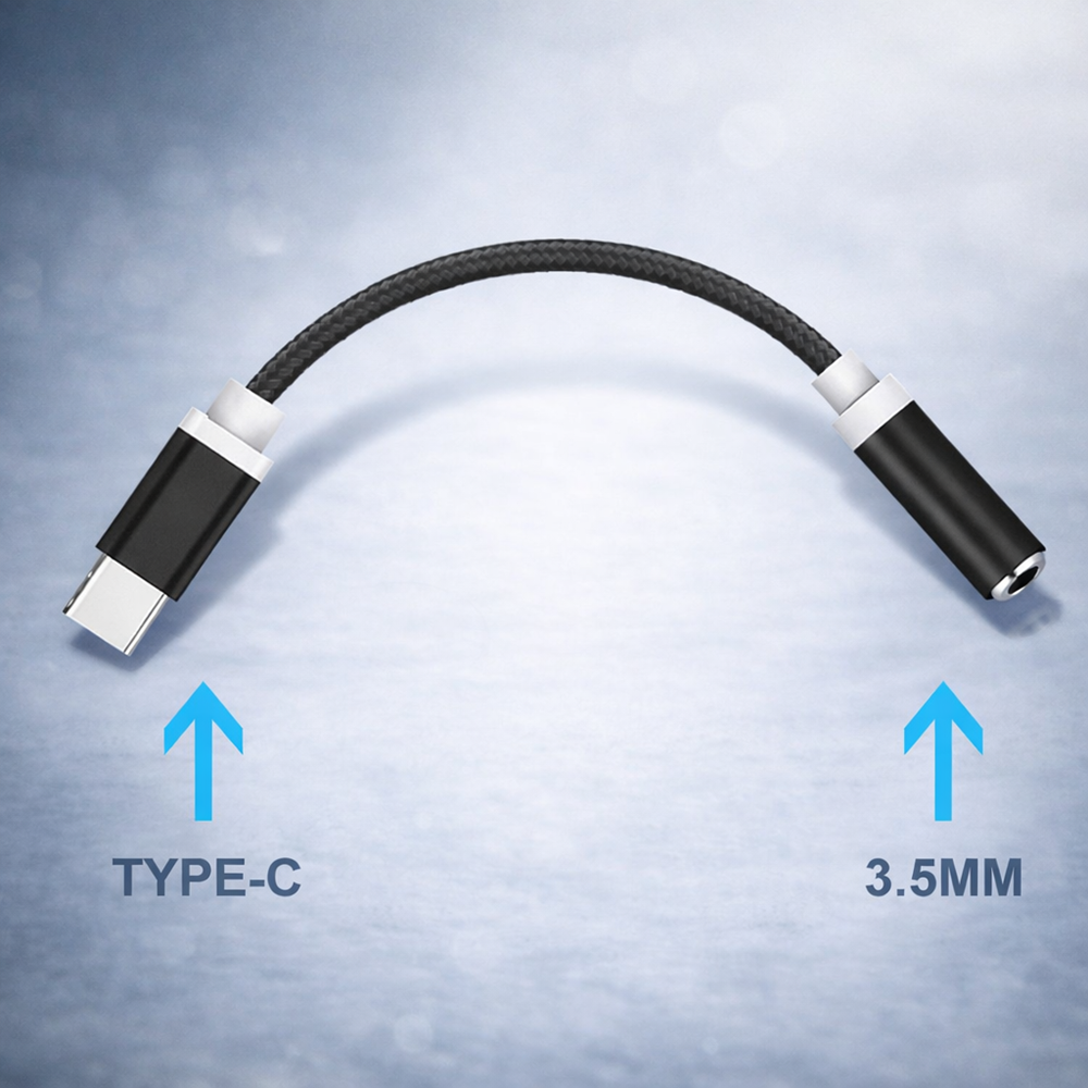 Kouvolsen USB-C – 3,5 mm jack adapter – audio átalakító fejhallgatóhoz, fekete 3