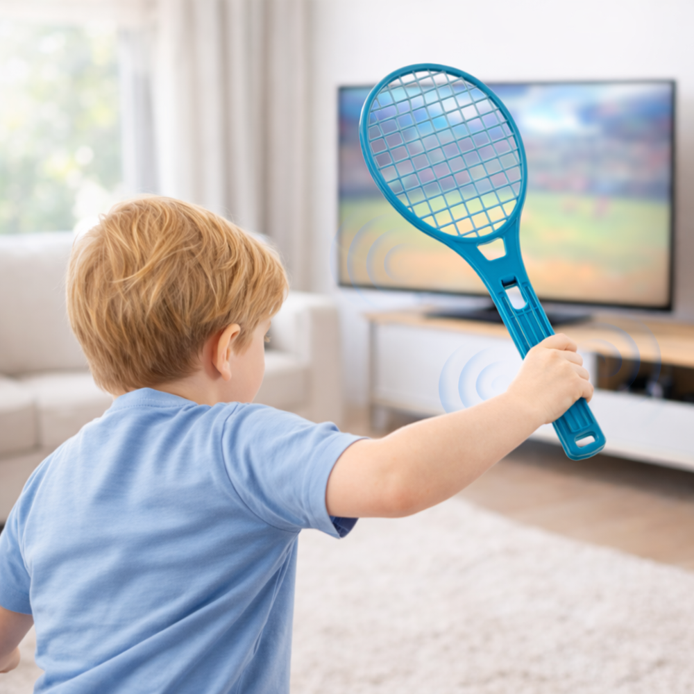 L05-K mozgásérzékelős játékvezérlő sport kiegészítő szettel – interaktív sport játék kontroller gyerekeknek (kék) (BBV) 2