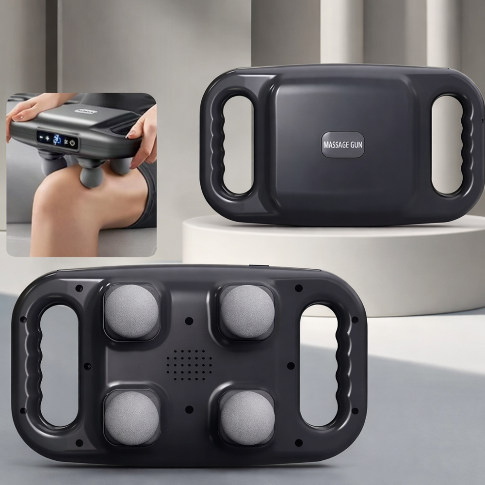 MDHL MD-8078 vibrációs masszírozó készülék – elektromos izommasszírozó 4 cserélhető fejjel izomlazításhoz 4