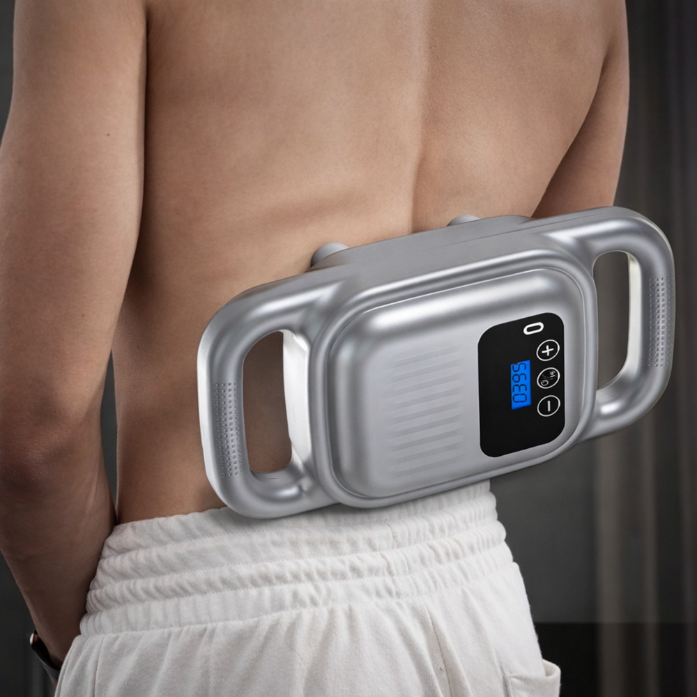 MDHL MD-8078 vibrációs masszírozó készülék – elektromos izommasszírozó 4 cserélhető fejjel izomlazításhoz 5