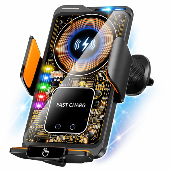 MagCharge Pro mágneses autós telefontartó gyorstöltéssel – vezeték nélküli töltő és univerzális mobil tartó adapterekkel (BBD) 1