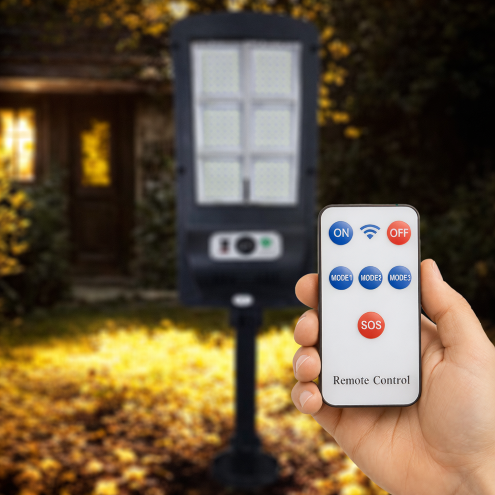 NEXTLY W755-6 kültéri napelemes LED lámpa – mozgás- és fényérzékelős, távirányítós, 3 világítási mód (BBV) 2