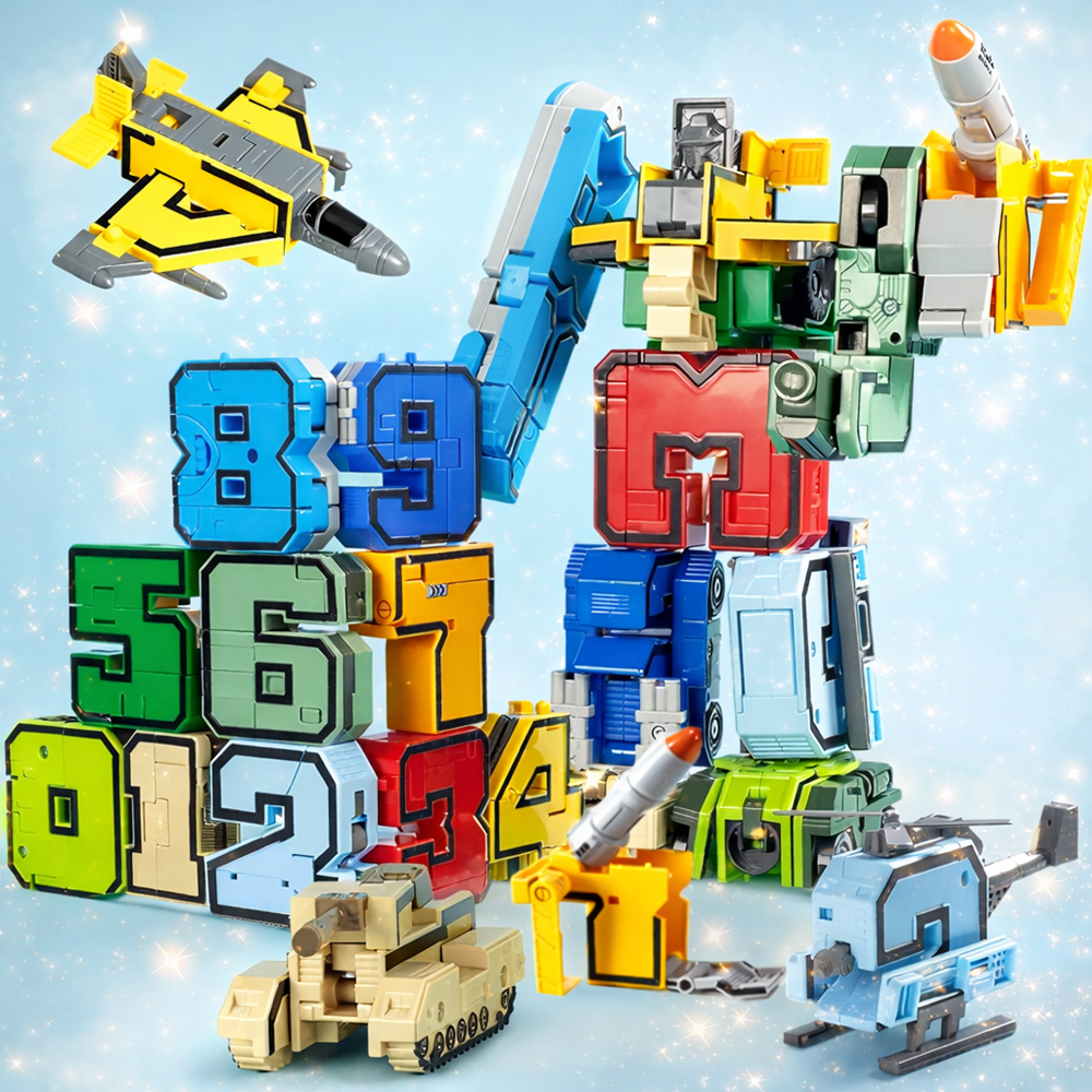 NumberBots átalakítható számrobot készlet – számokból összeépíthető transformer játék gyerekeknek (BBJ) 3