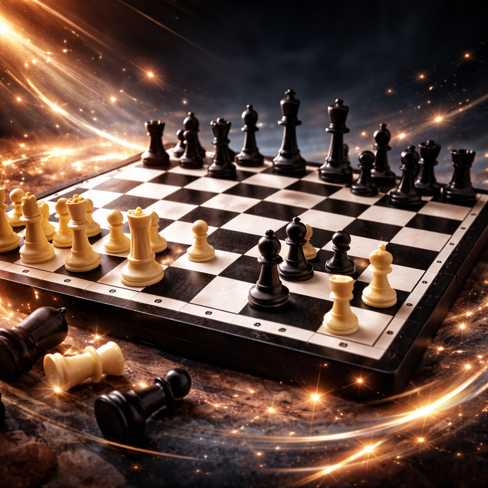 Poptoy klasszikus sakk készlet – stratégiai társasjáték gyerekeknek és felnőtteknek, kompakt sakk szett 11×23×3 cm 4