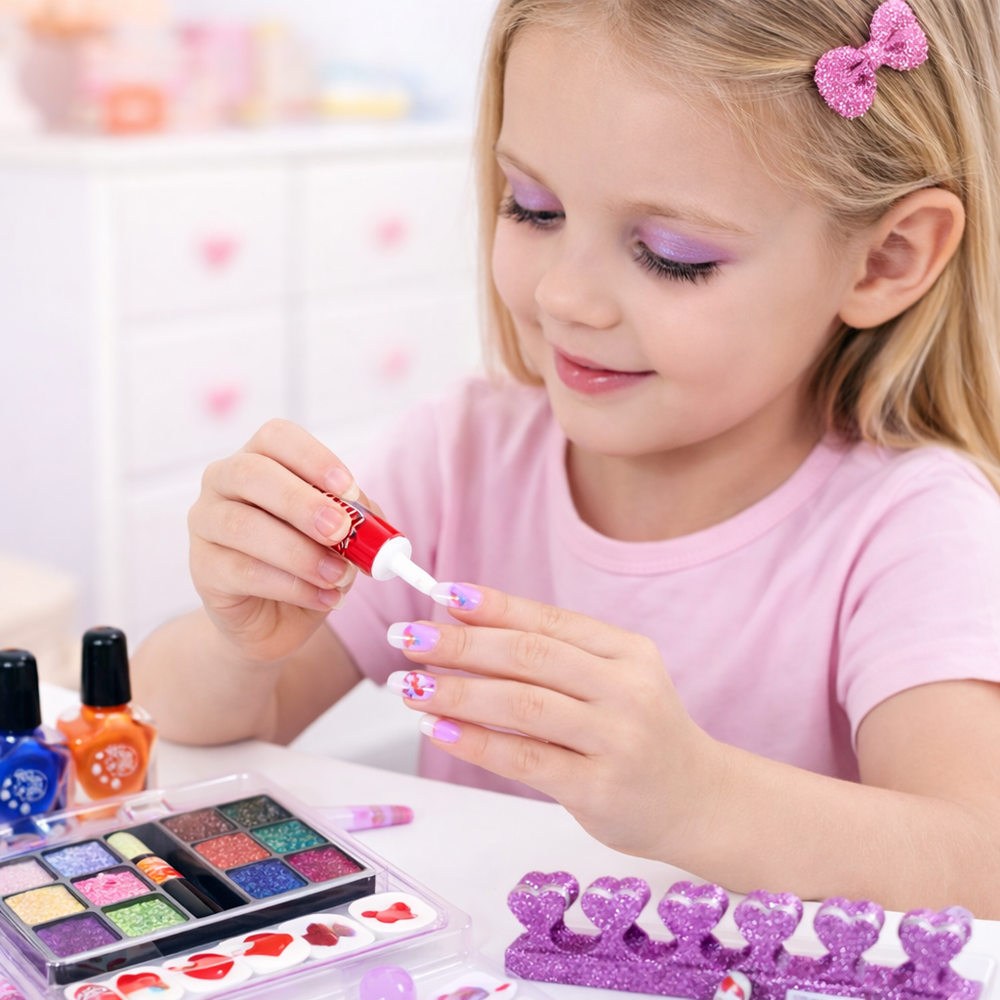 Pretty Girl gyerek smink szett – kozmetikai szépség készlet kislányoknak, játék smink (BBJ) 4