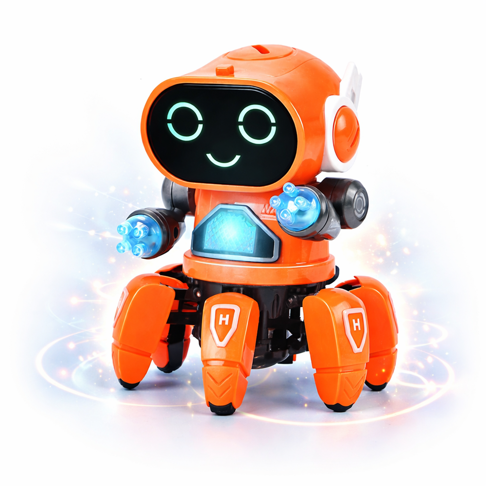 RoboZümi interaktív világító robot – LED-es mozgó játék robot gyerekeknek, fényeffektusokkal (BBJ) 1