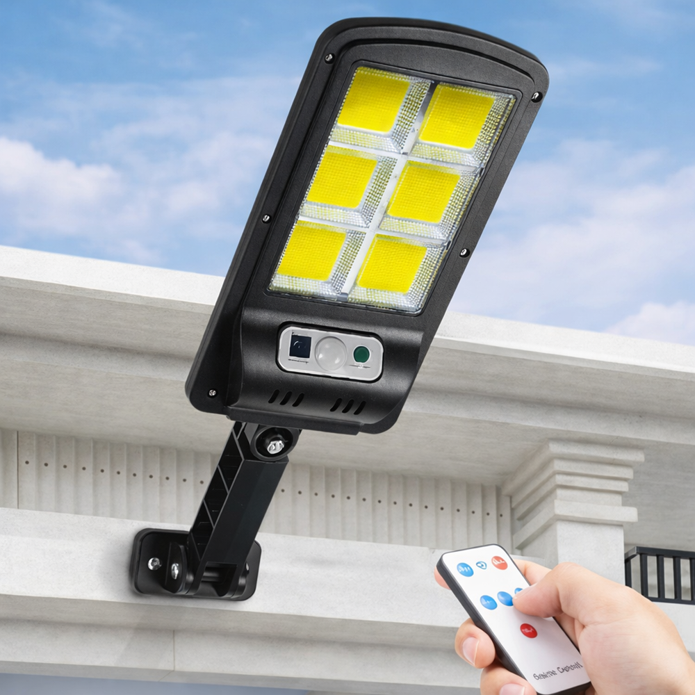 Solarix SL-180 COB split napelemes kültéri falilámpa – hidegfehér LED kerti világítás (FX) 2