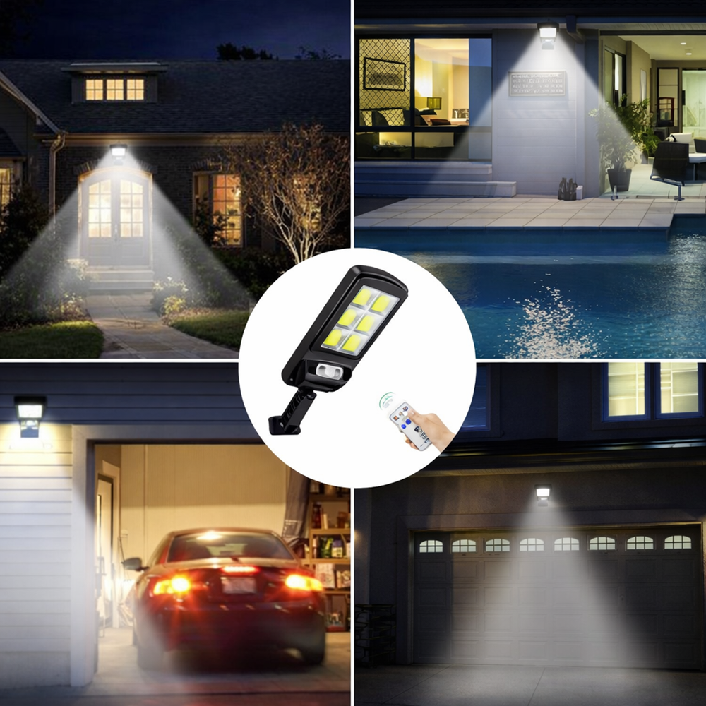 Solarix SL-180 COB split napelemes kültéri falilámpa – hidegfehér LED kerti világítás (FX) 3