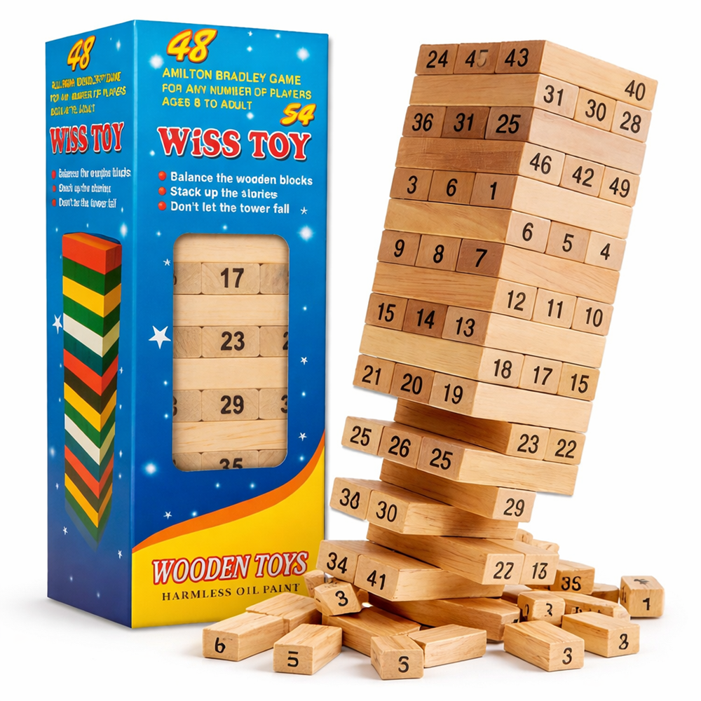 ToronyMester fa toronyépítő ügyességi játék – klasszikus egyensúlyozó családi társasjáték (BBJ) 1