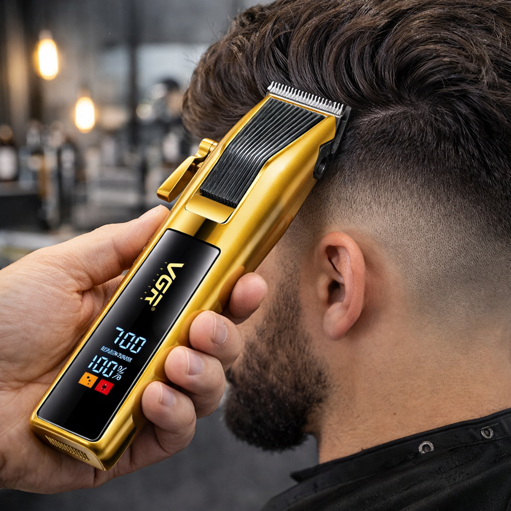 VGR V-177 professzionális akkus hajvágógép – vezeték nélküli borbély hajnyíró férfi haj- és szakállvágáshoz, precíz fodrász hajvágó (BBD) 3
