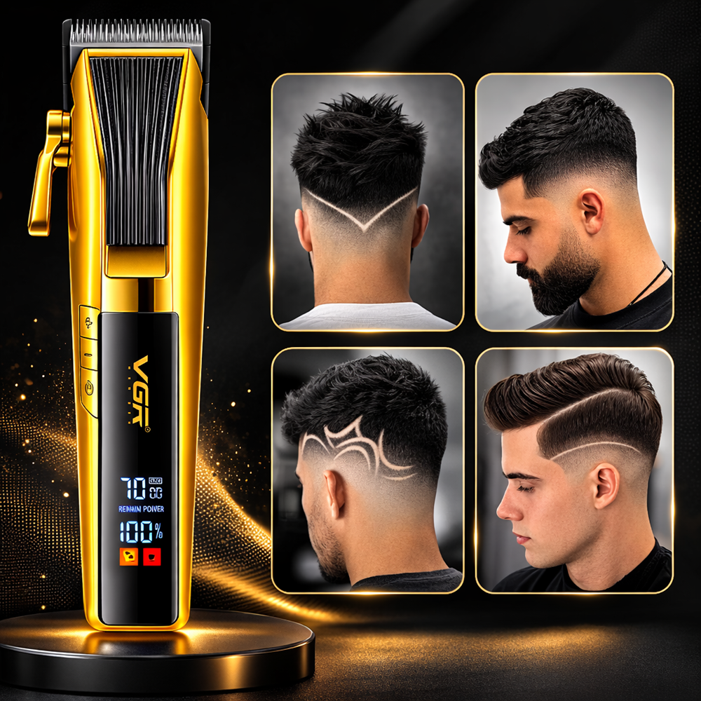 VGR V-177 professzionális akkus hajvágógép – vezeték nélküli borbély hajnyíró férfi haj- és szakállvágáshoz, precíz fodrász hajvágó (BBD) 4