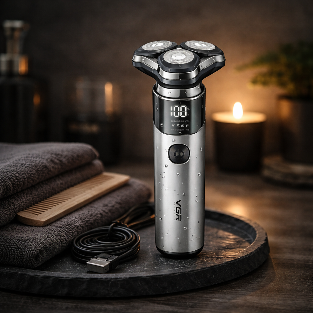 VGR V-321 háromfejes elektromos borotva – forgó körkéses borotva precíz borotválkozáshoz (BBD) 3