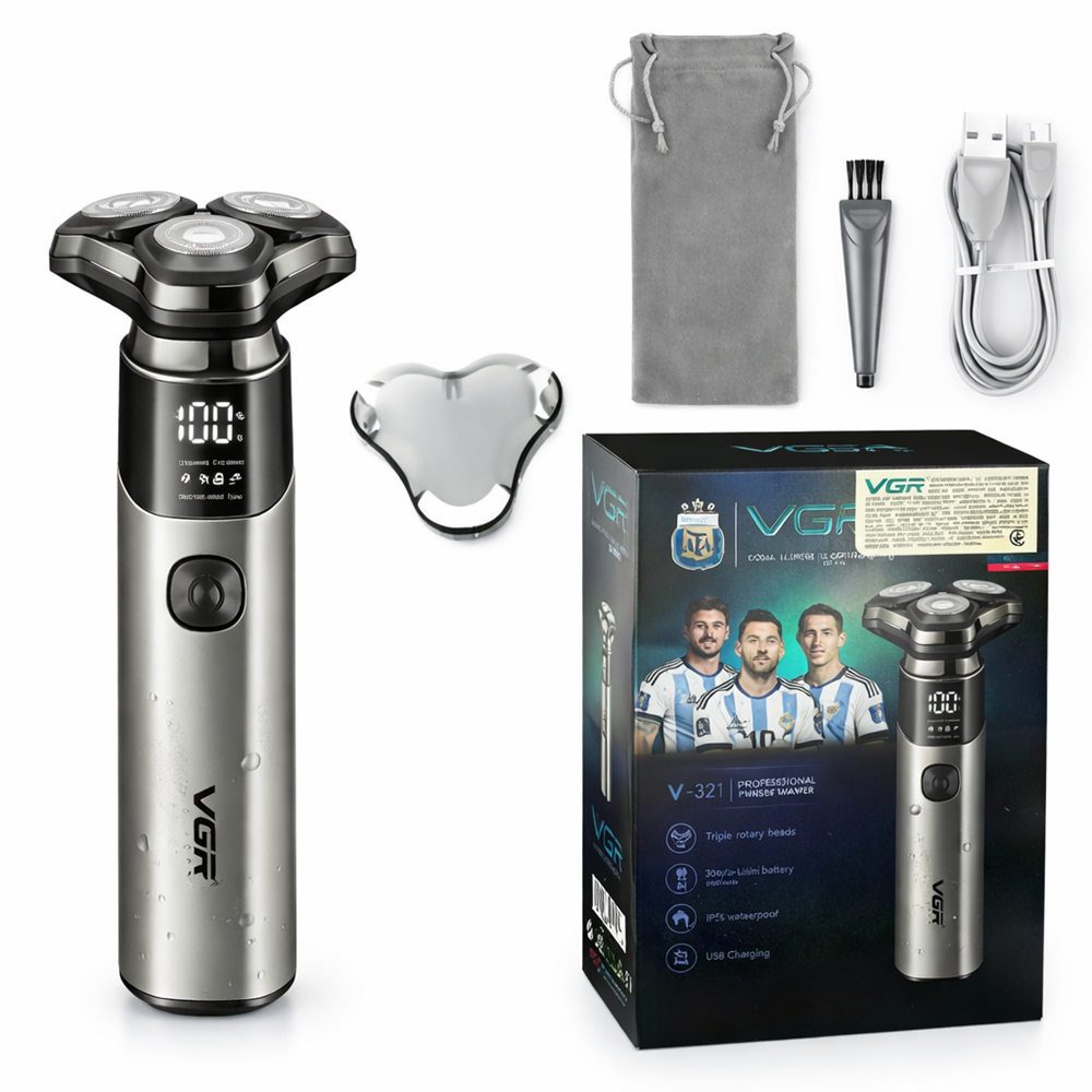 VGR V-321 háromfejes elektromos borotva – forgó körkéses borotva precíz borotválkozáshoz (BBD) 4