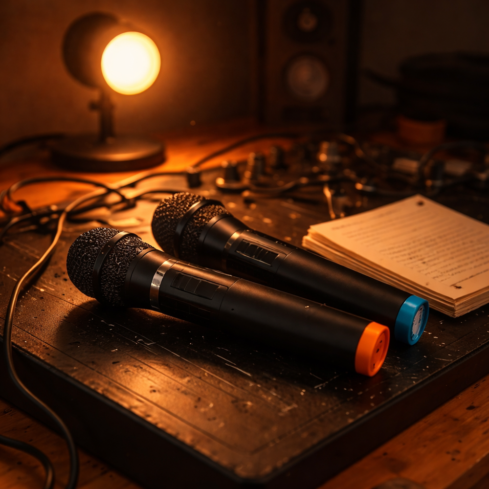 WEISRE DM-2206 vezeték nélküli mikrofon szett – 2 db karaoke mikrofon, jack vevővel, tiszta hangzás (BBD) 4