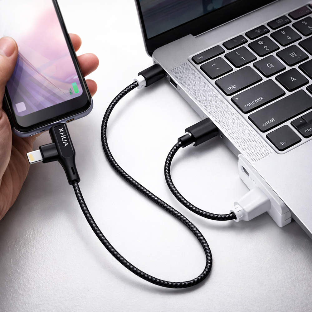 XHUA X162 4 az 1-ben gyorstöltő adatkábel – USB töltőkábel Lightning, Type-C és Micro USB csatlakozókkal 2