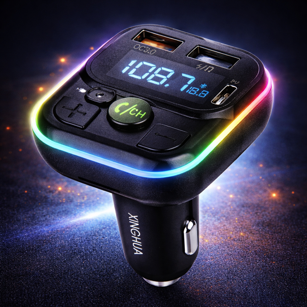 XINGHUA C32 Bluetooth FM Transzmitter Autóba – MP3 Lejátszó, USB Töltő, Kihangosító, LED Kijelző (BBV) 4