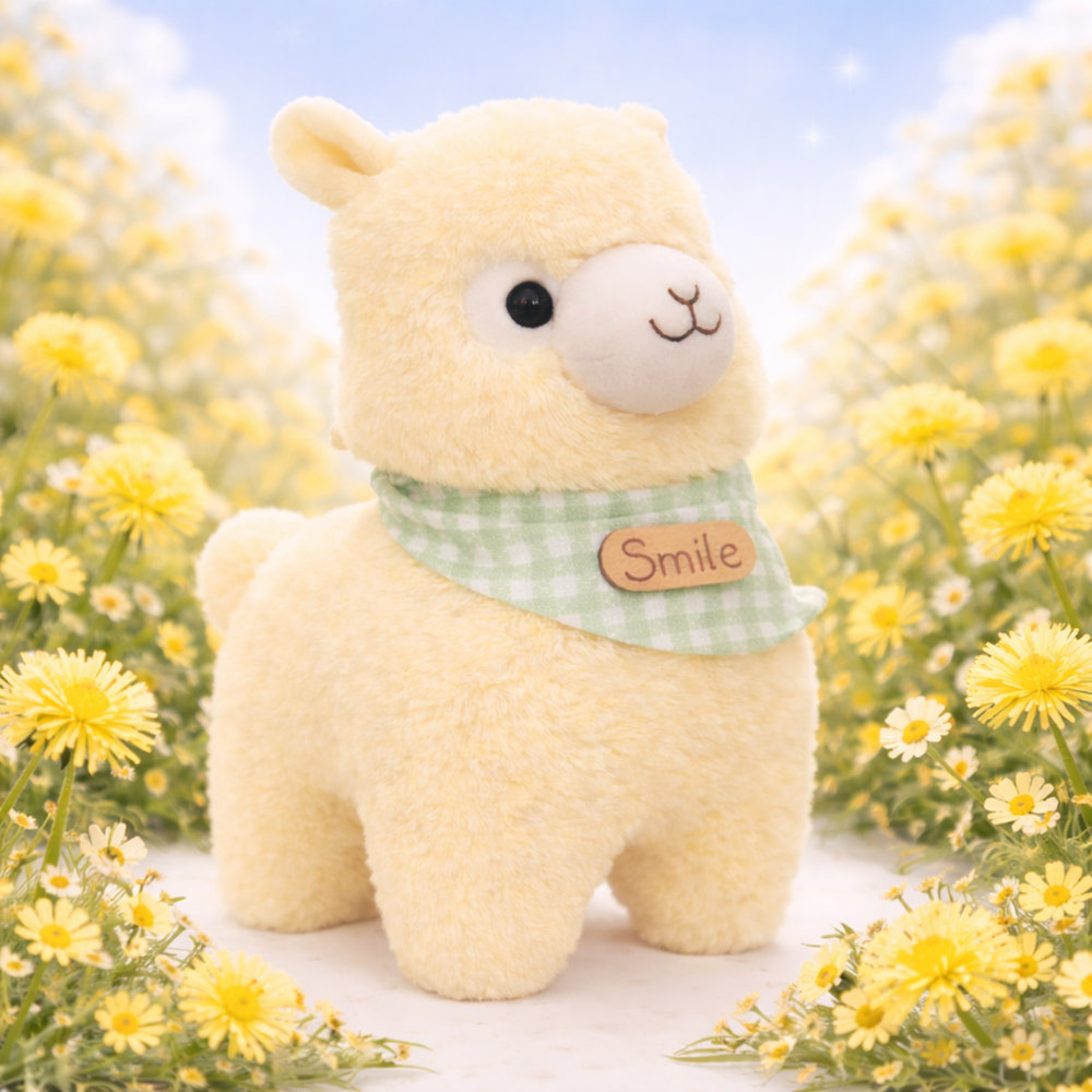 Alpacasso sárga plüss alpaka – puha, ölelhető alpaka játék gyerekeknek és ajándéknak (BBJ) 6