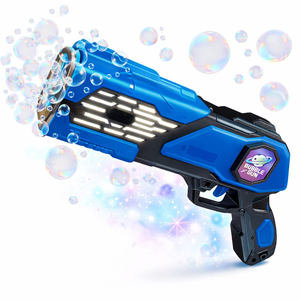 Aquablast automata buborékfújó gép gyerekeknek LED világítással és buborékfolyadékkal, kék (BBJ) 1