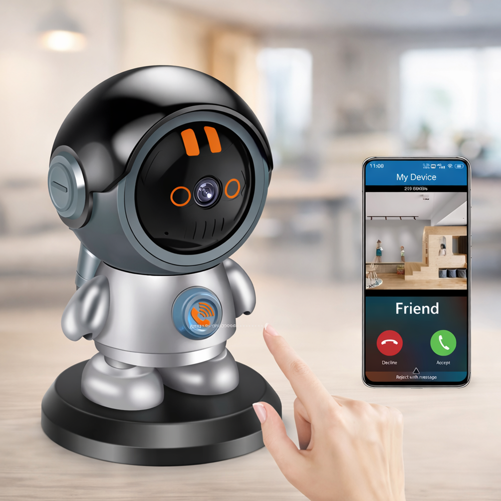 AstroCam asztronauta WiFi IP kamera 360° forgatható Full HD 1080P babafigyelő és kisállat megfigyelő éjjellátóval, kétirányú hanggal (BBD) 3